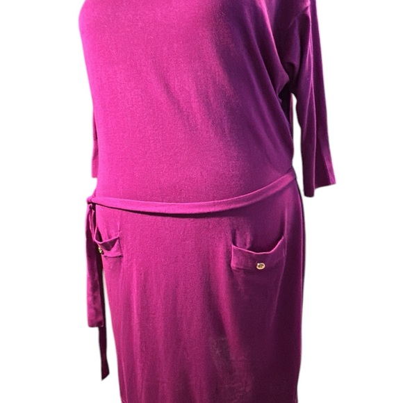 New Lane Bryant Womens Magenta 3/4 Sleeve Sweater Dress 22/24 Plus Size NWT - Picture 5 of 8